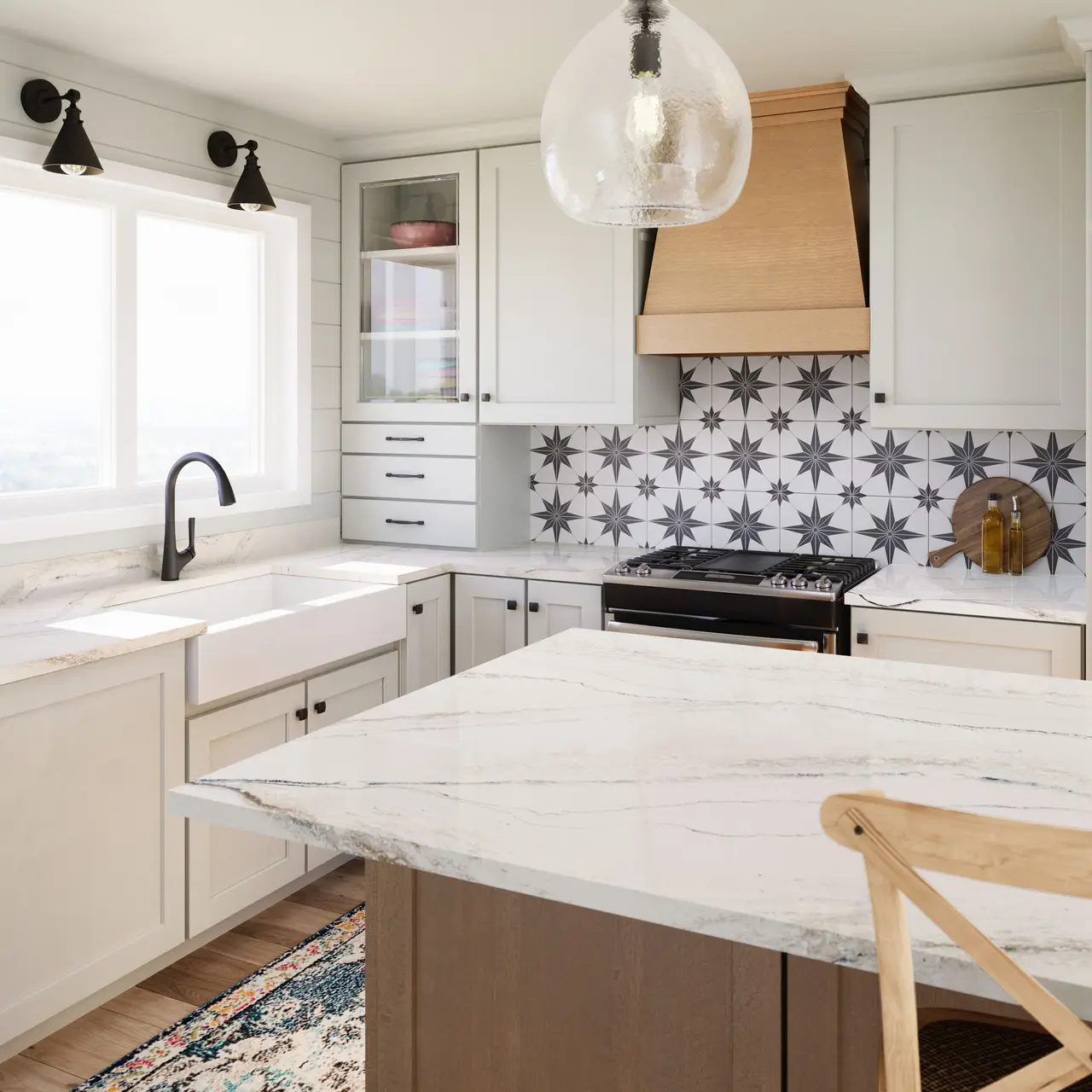 Cambria Lakedale quartz countertop sample at Distinctive Kitchen Columbus
