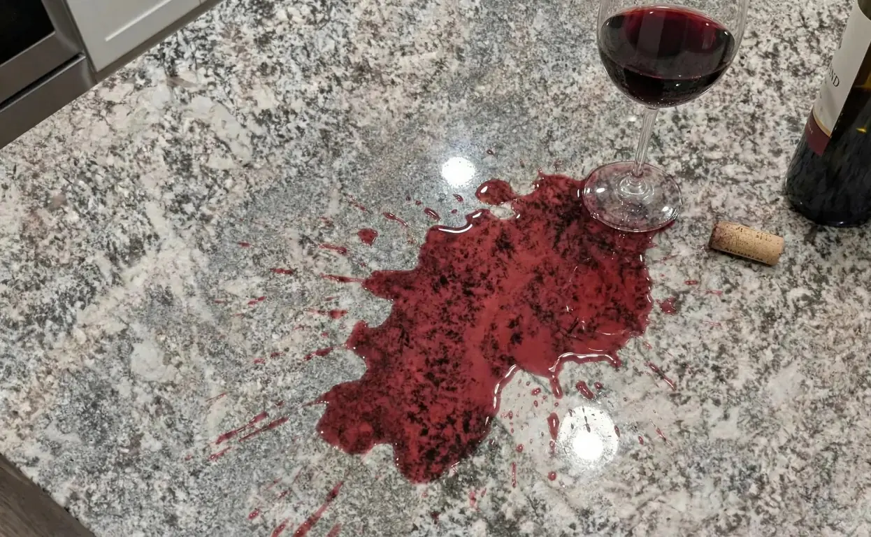 wine stains on granite countertops