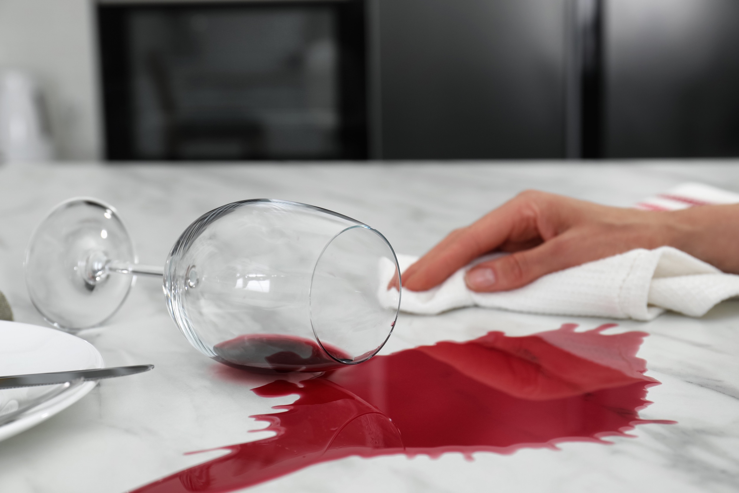 spilled wine granite countertops